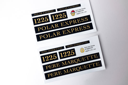 Printed Stickers Only for Polar Express (Pere Marquette 1225) Steam Locomotive