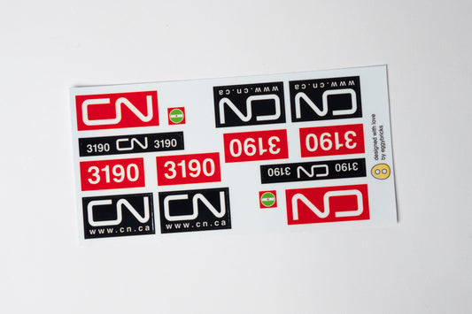 Printed Stickers Only for Canadian National Freight Locomotive (GE ET44AC)